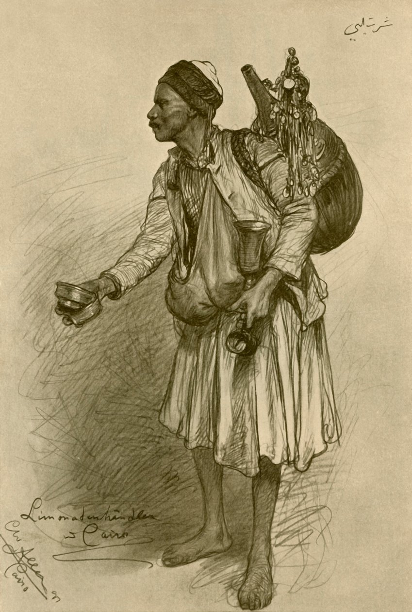 Vendedor de limonada, El Cairo, Egipto, 1898 de Christian Wilhelm Allers