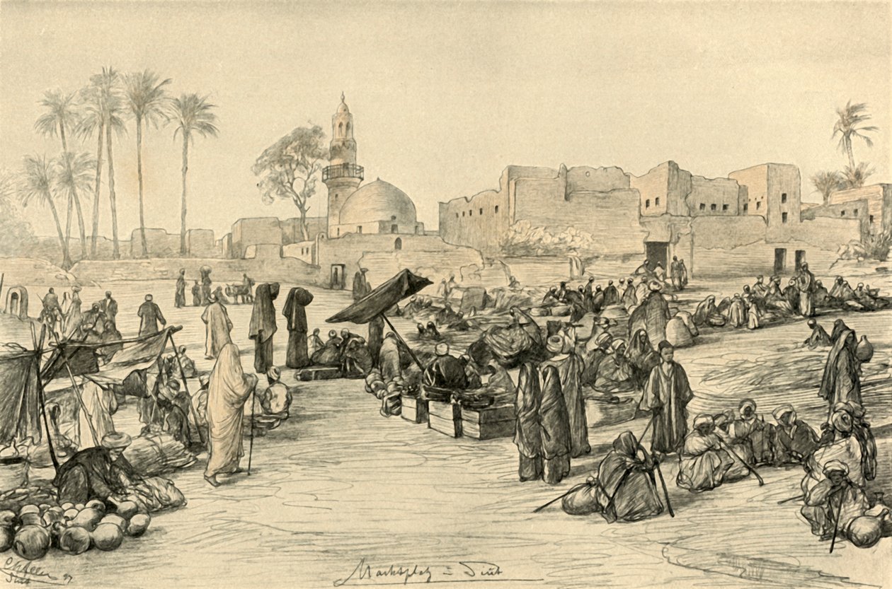 Mercado, Asyut, Egipto de Christian Wilhelm Allers