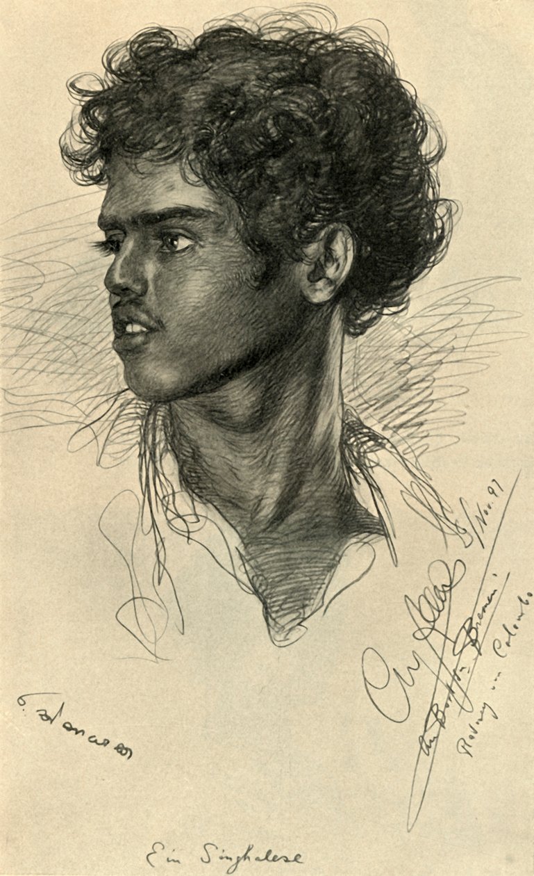 Hombre cingalés, Colombo, Ceilán, 1898 de Christian Wilhelm Allers