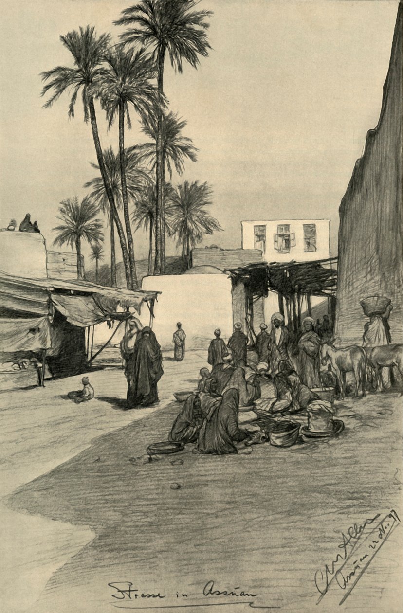 Calle en Asuán, Egipto, 1898 de Christian Wilhelm Allers