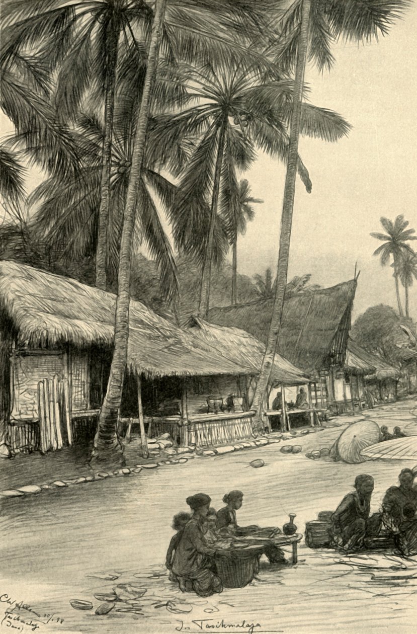 Escena callejera en Tasikmalaya, Java de Christian Wilhelm Allers