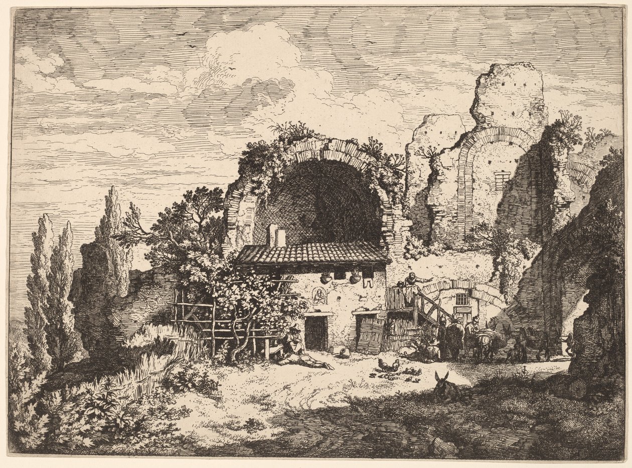 La posada de los arrieros de Christian Wilhelm Ernst Dietrich, after Pieter van Laer