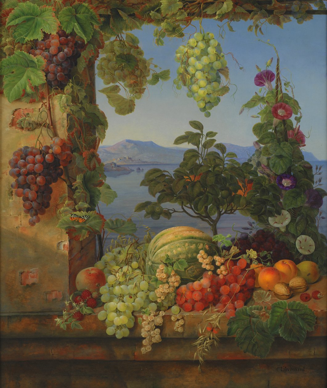 Frutas en un paisaje italiano de Christine Løvmand