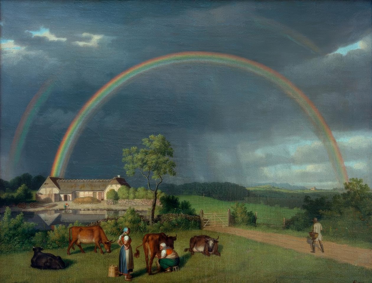 Patio en Spejlsby en Mön de Christoffer Wilhelm Eckersberg