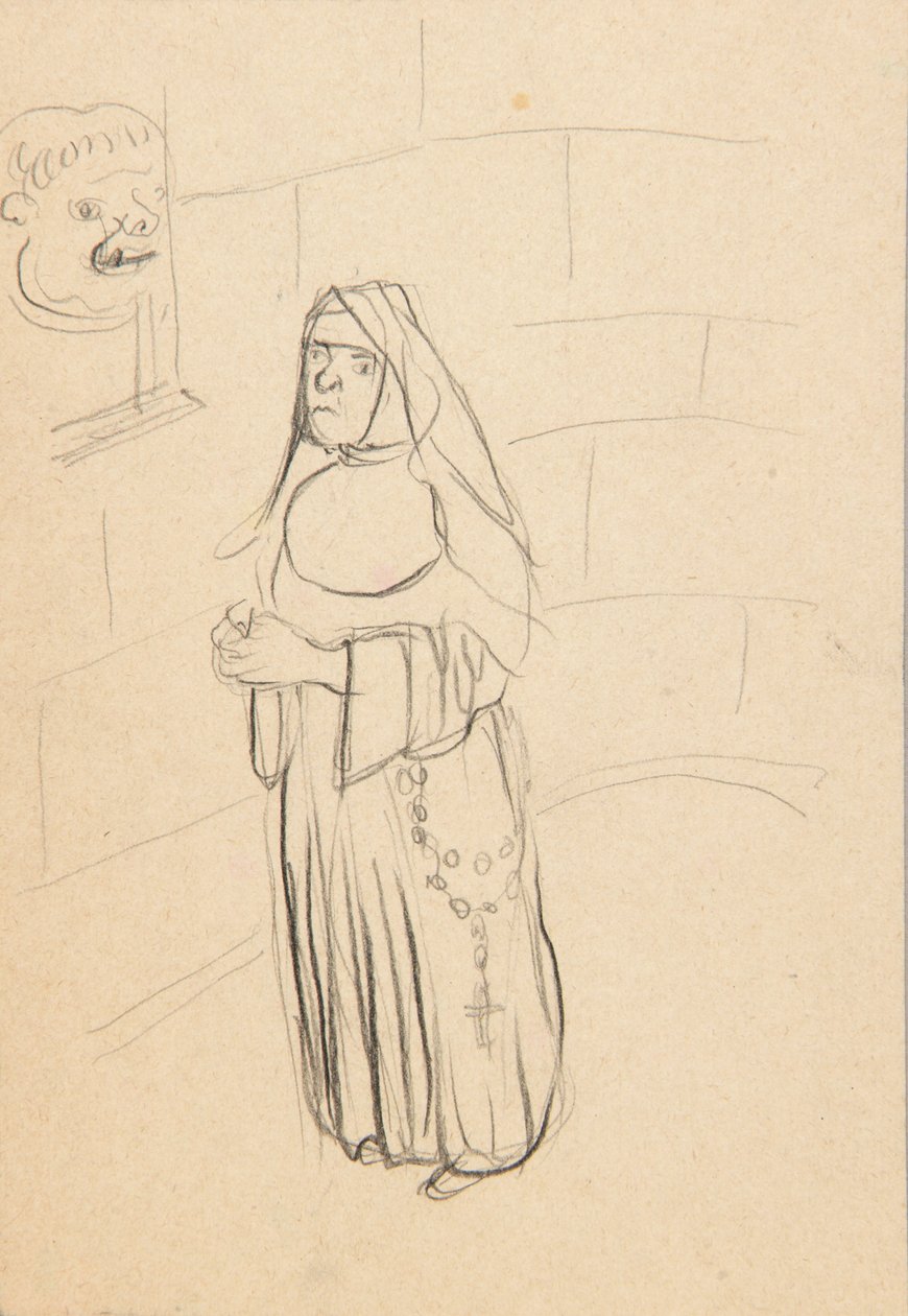 Boceto de una monja de Christoph Voll