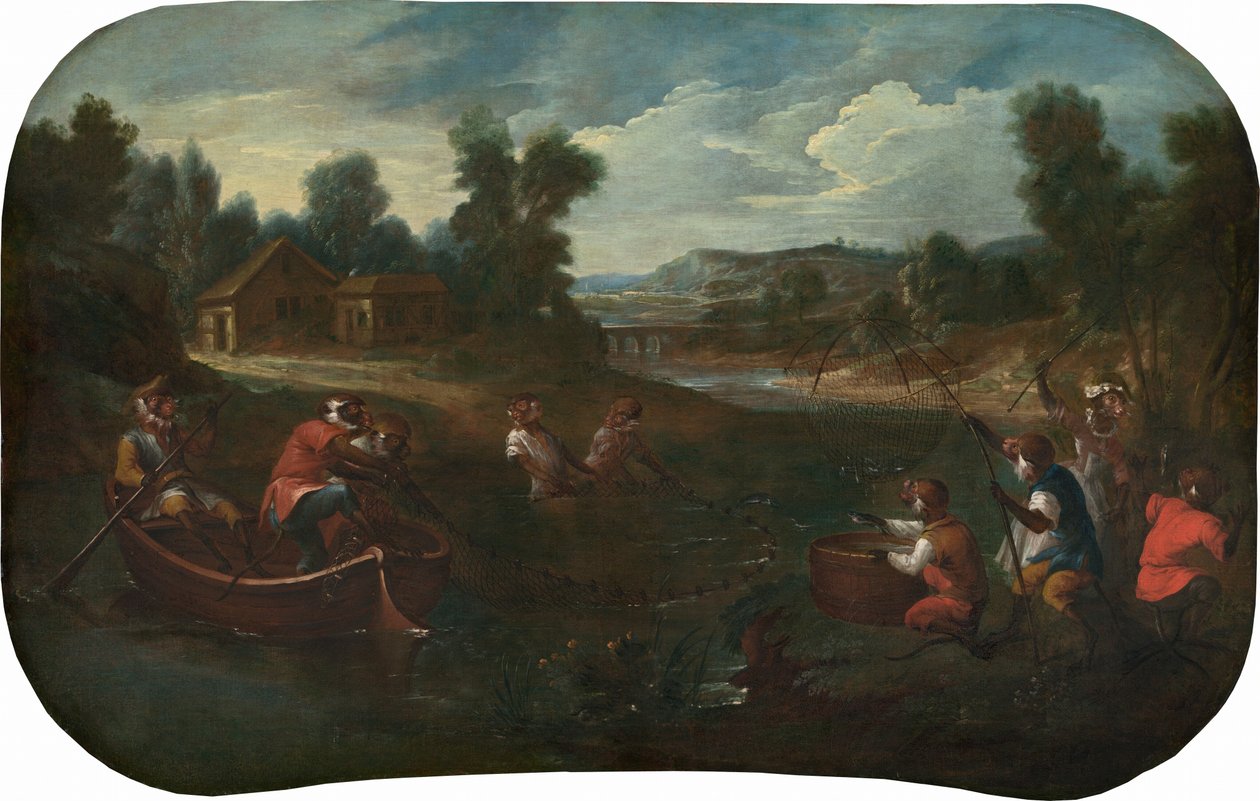 Singerie: Los Pescadores, c. 1739 de Christophe Huet