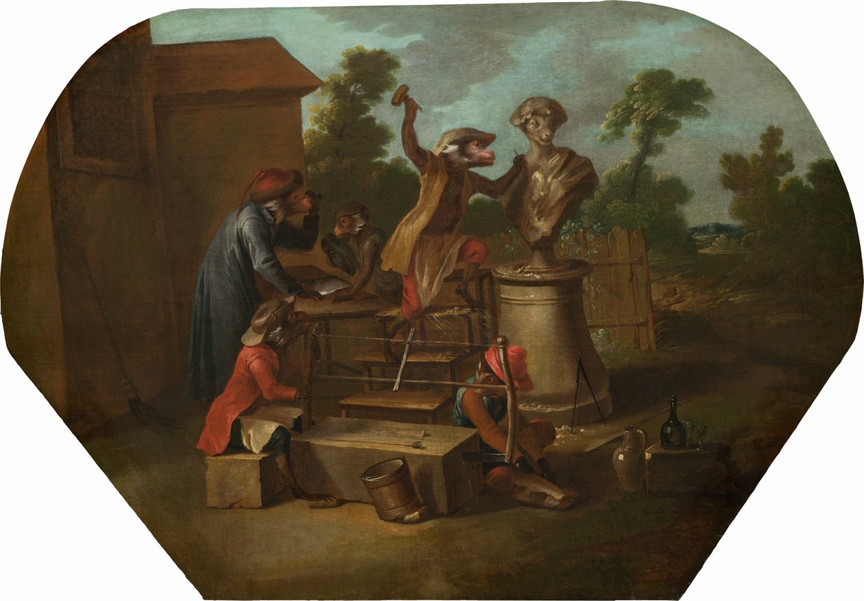 Singerie: El escultor, c. 1739 de Christophe Huet