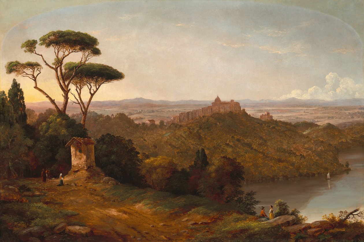 Castillo Gondolfo, Lago Albano, Italia, 1852 de Christopher Pearse Cranch
