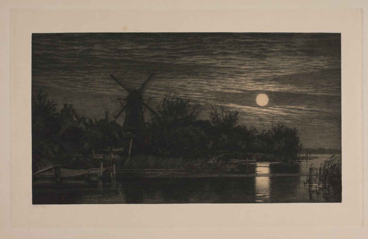 Noche de luna en Tubæk de Cilius Johannes Konrad Andersen