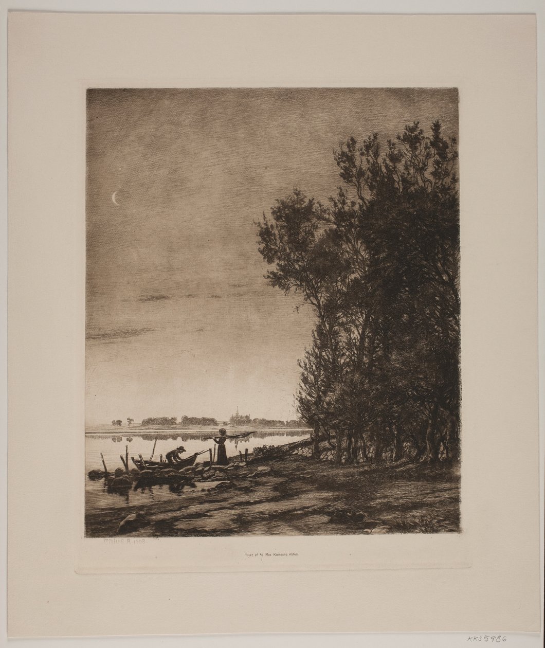 Árboles junto a un lago de Cilius Johannes Konrad Andersen