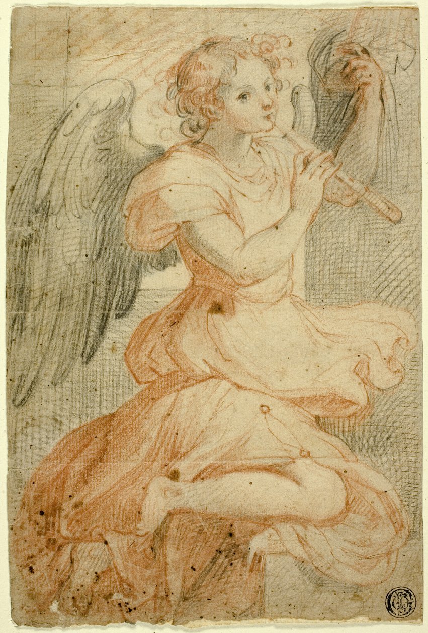 Ángel tocando la flauta de Circle of Giuseppe Cesari