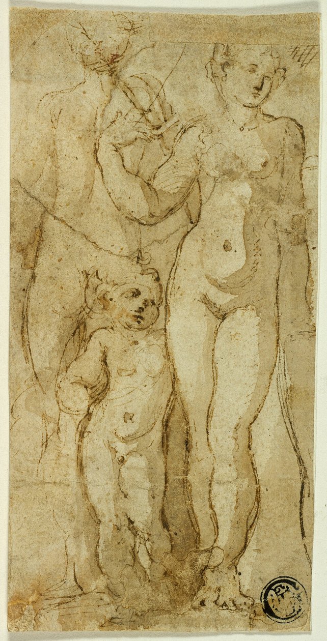Venus y Cupido de Circle of Parmigianino