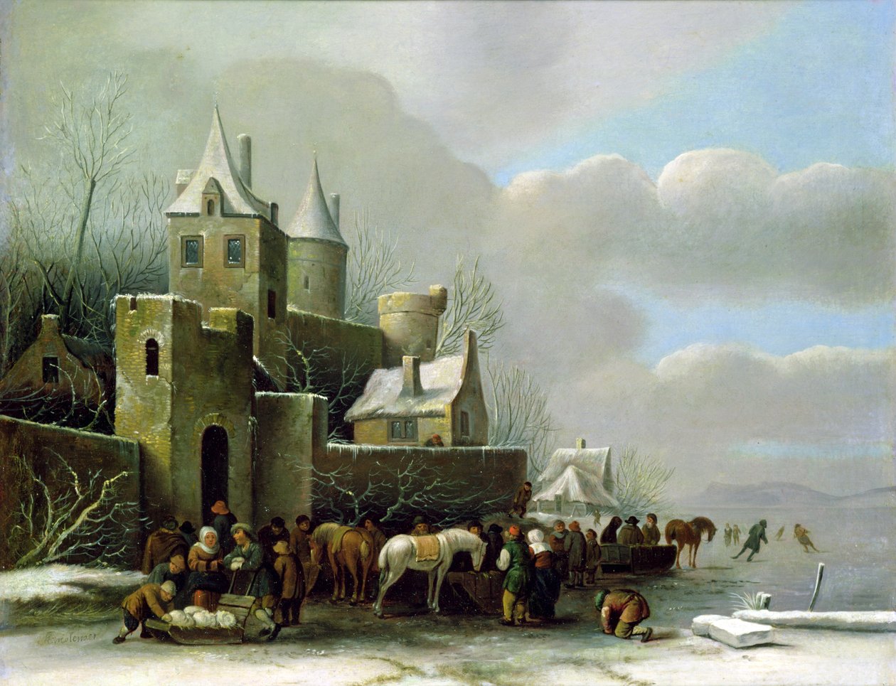 Escena de invierno de Claes Molenaer