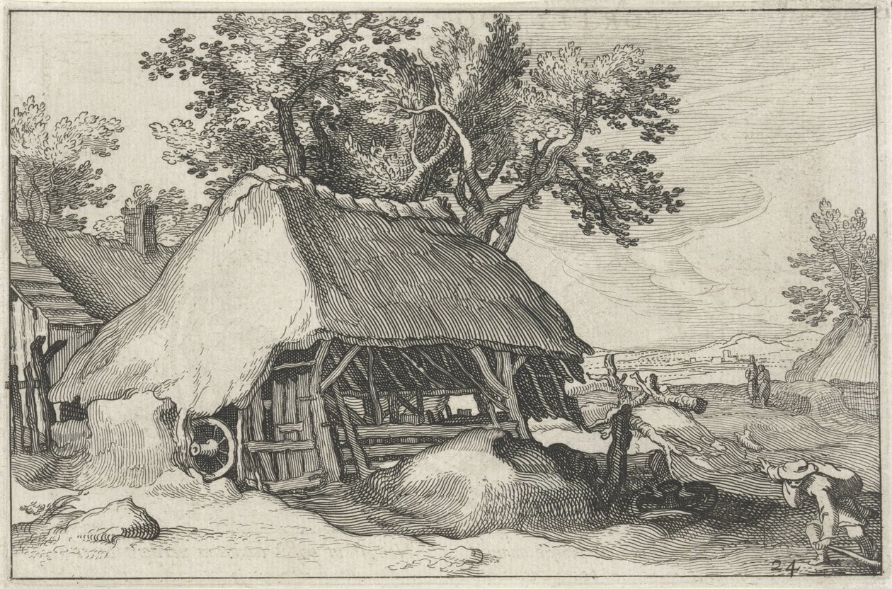 Granja Paisajes con fincas (título de la serie) de Claes Jansz. Visscher (II)