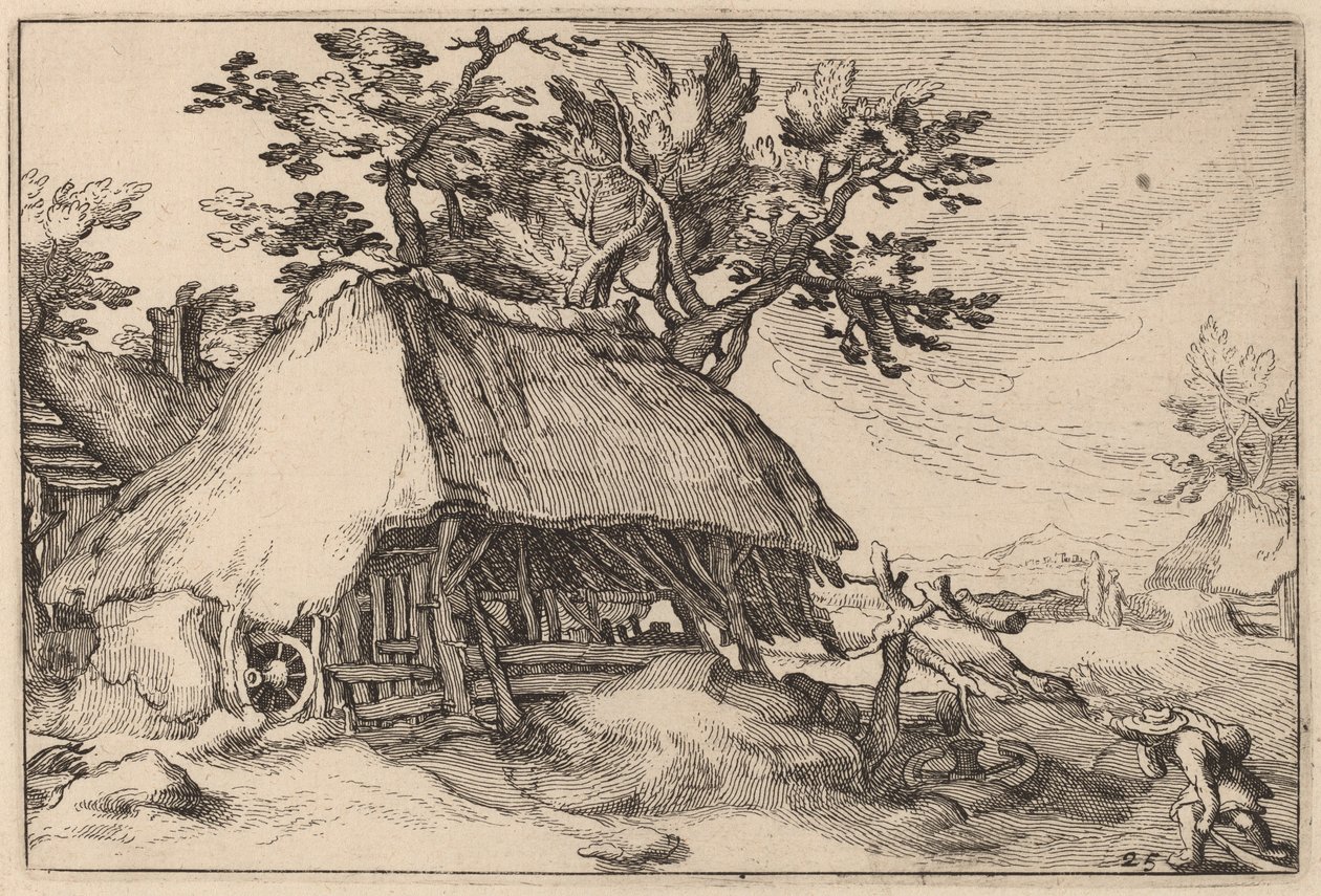 Un granero de Claes Jansz Visscher after Abraham Bloemaert after Boëtius Adams Bolswert
