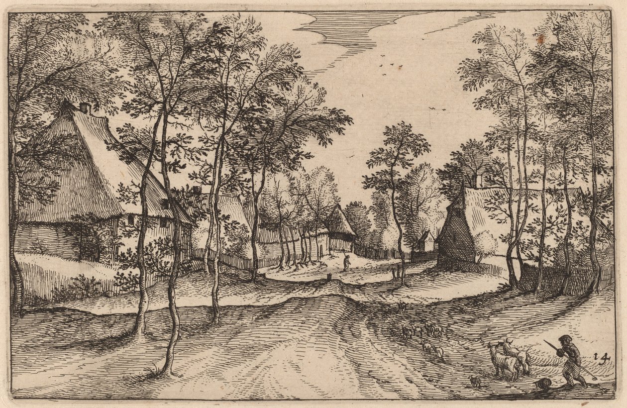 Camino del pueblo de Claes Jansz Visscher after Johannes van Doetechum, the Elder after Lucas
