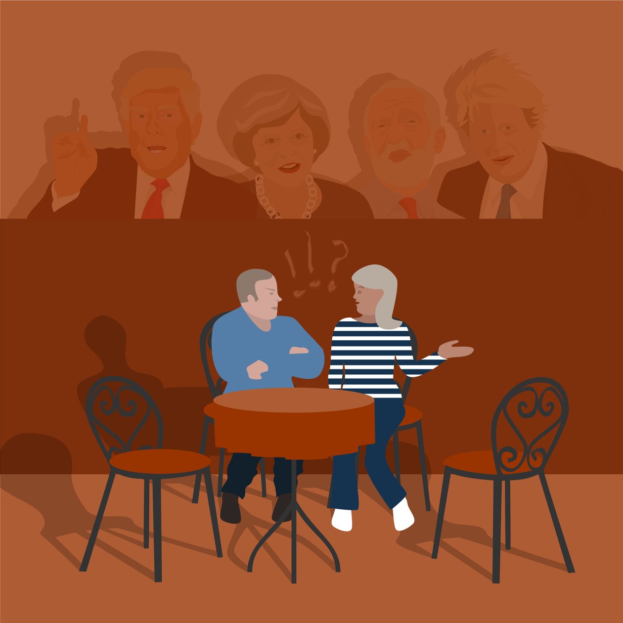Debate en el café de Claire Huntley