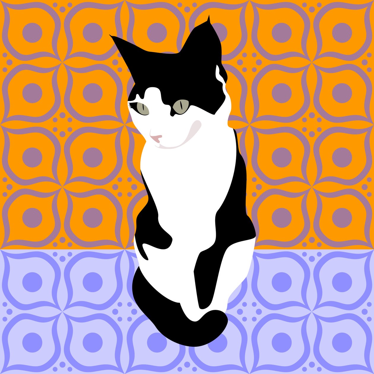 Gato en azulejos marroquíes de Claire Huntley