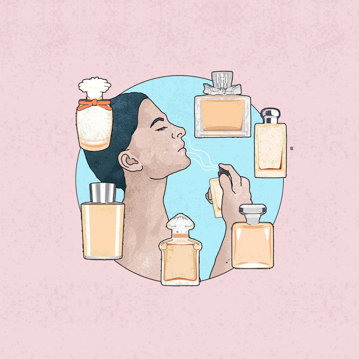 Contador de perfumes, 2024 (digital) de Claire Huntley