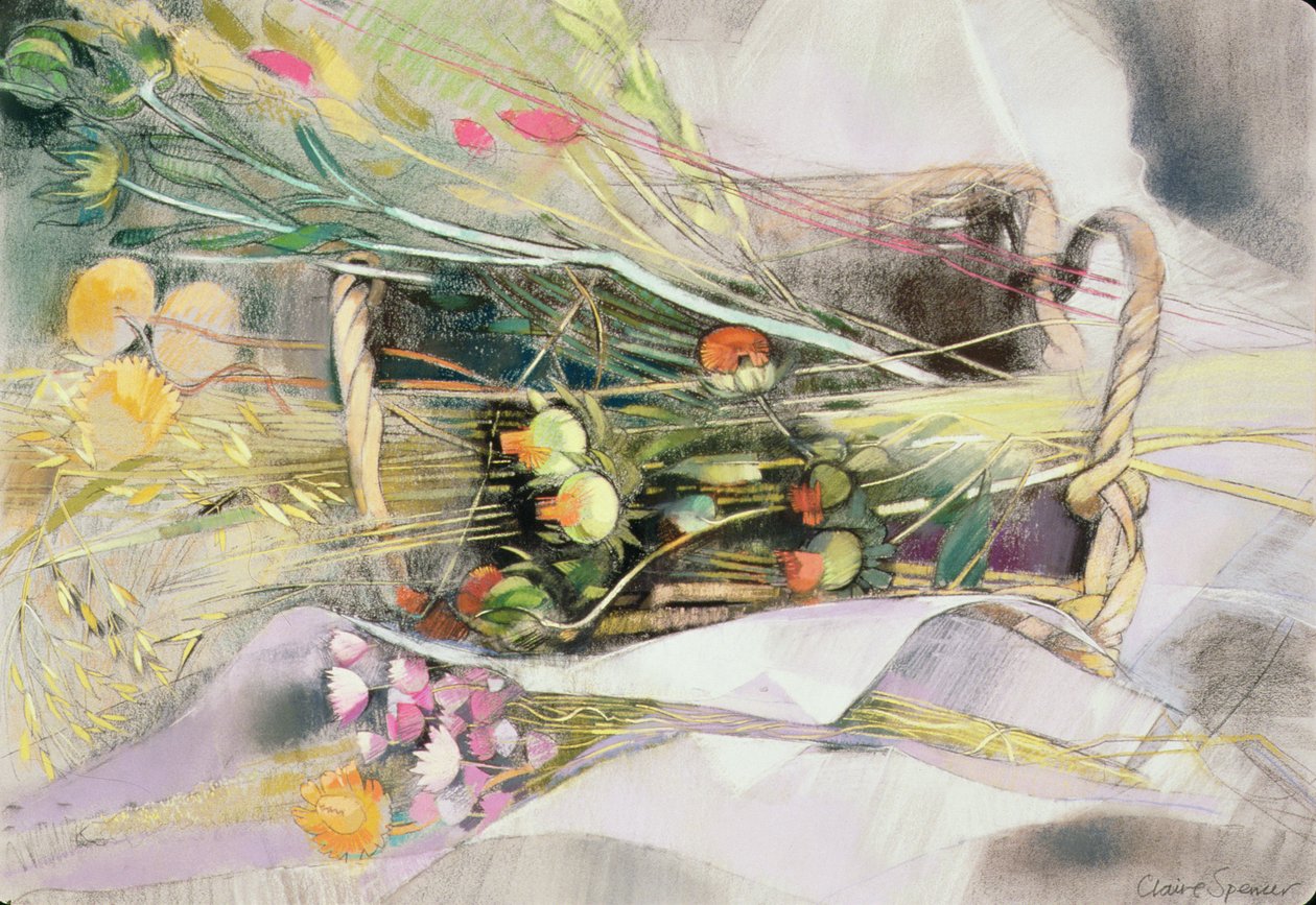 Cesta de flores secas de Claire Spencer