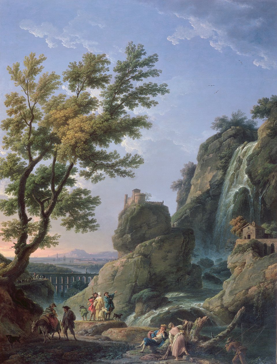 Paisaje con Cascada y Figuras, 1768 de Claude Joseph Vernet