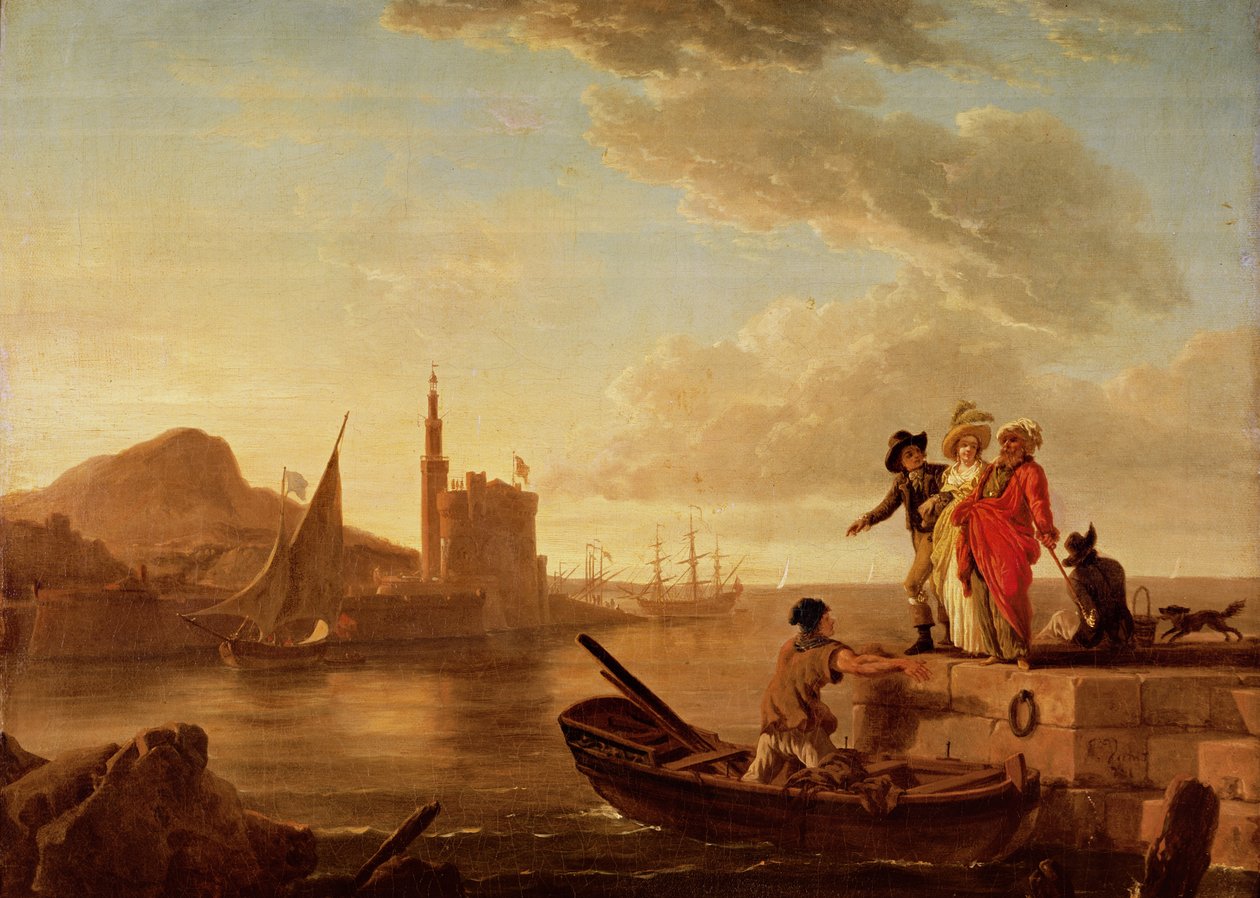 Vista de un puerto de Claude Joseph Vernet