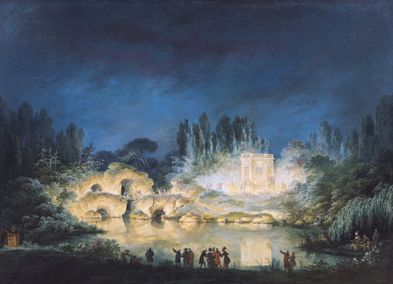 Iluminación del Belvedere en el Petit-Trianon, 1781 de Claude Louis Chatelet