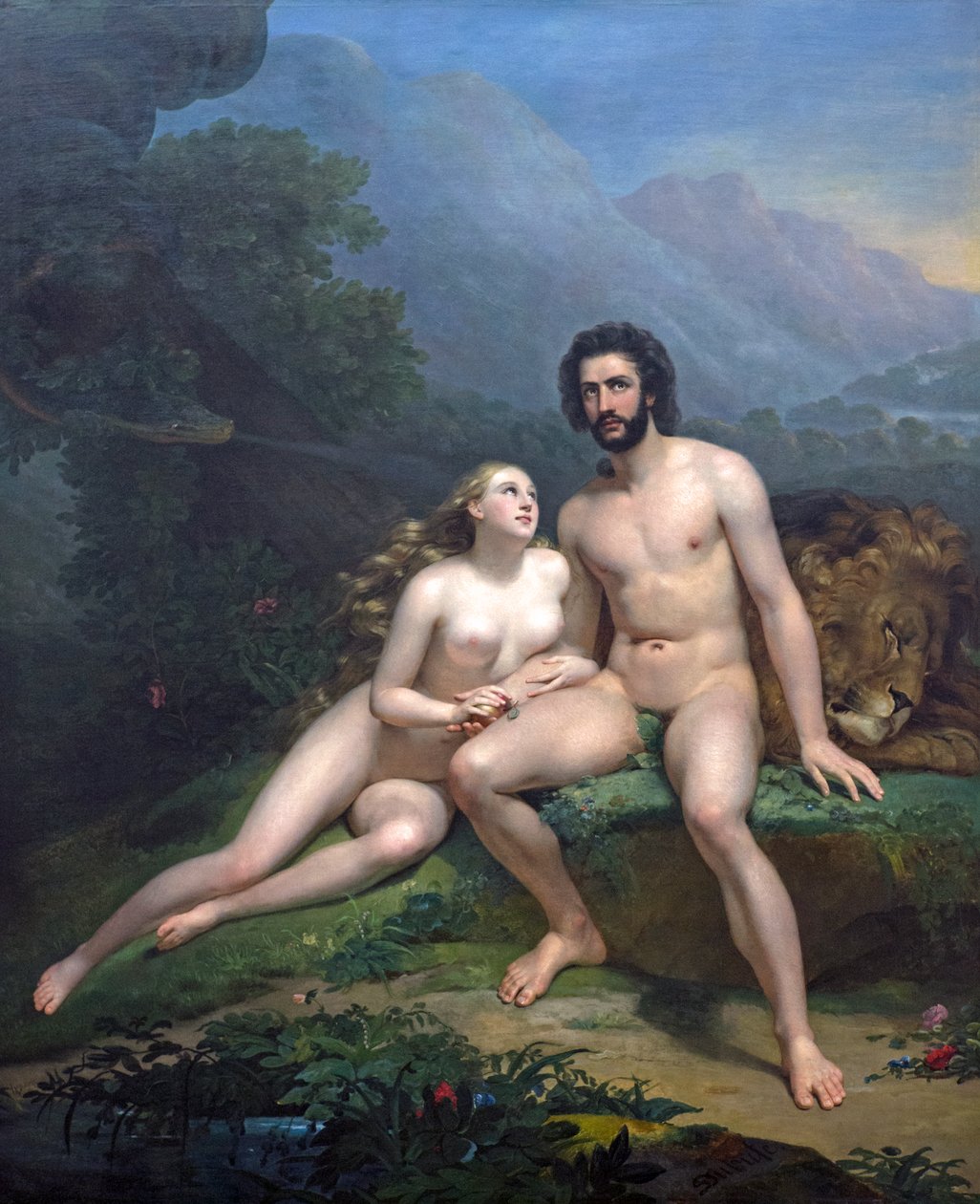 Adán y Eva de Claude Marie Dubufe