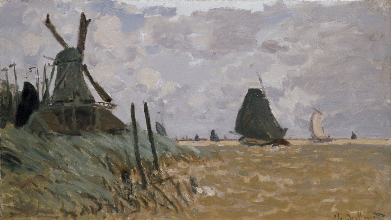Un Molino de Viento cerca de Zaandam, siglo XIX de Claude Monet