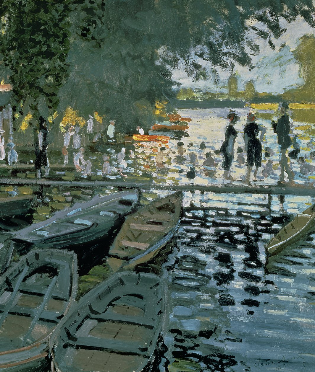 Bañistas en La Grenouillere, 1869 (detalle) de Claude Monet