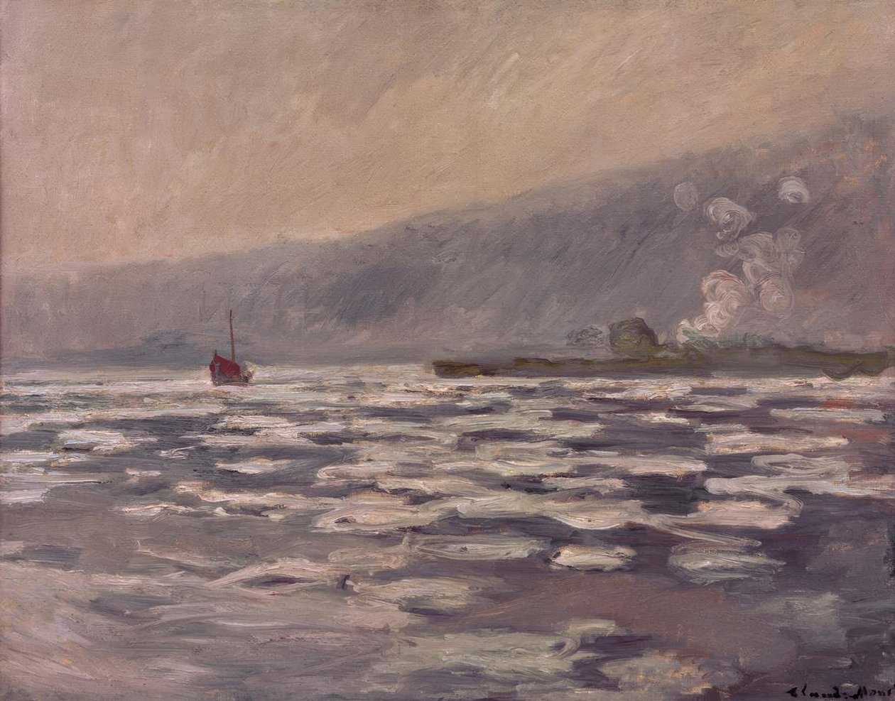 Témpanos de hielo en la esclusa de Port-Villez de Claude Monet