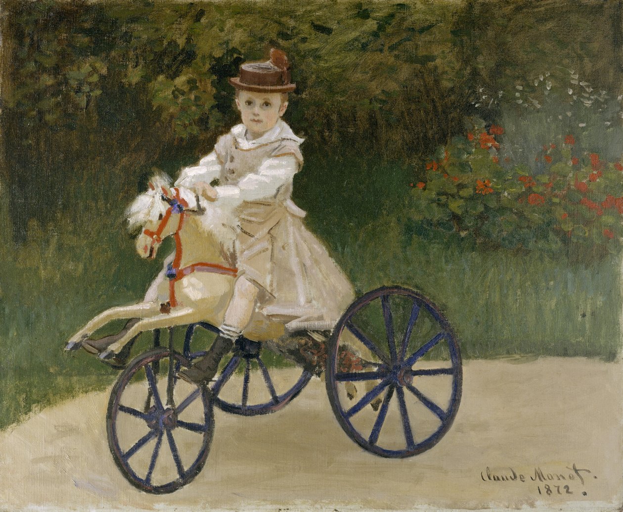 Jean Monet en su caballito de juguete de Claude Monet