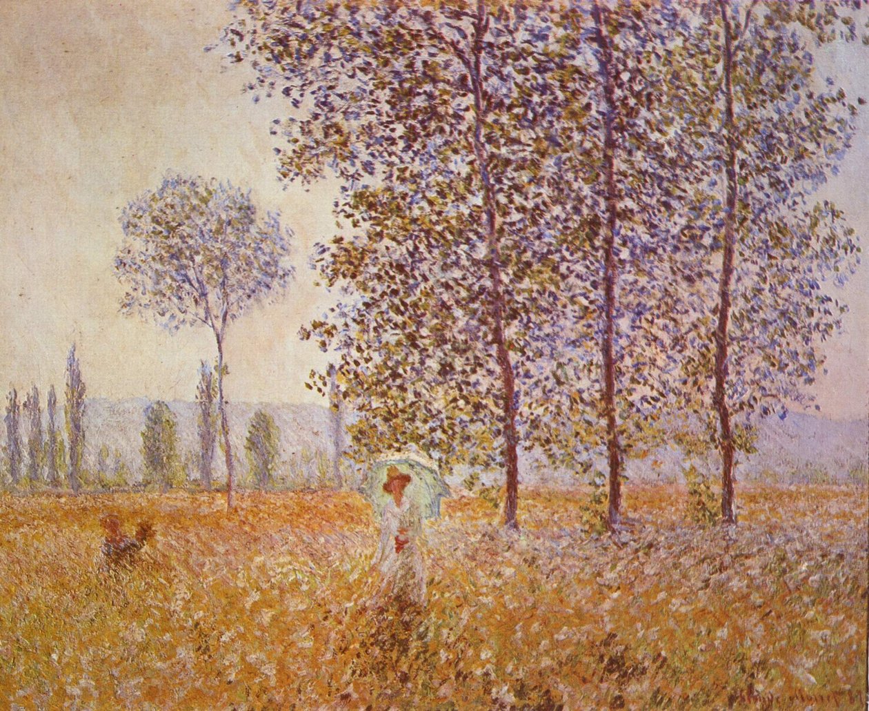 Álamos a la luz del sol de Claude Monet