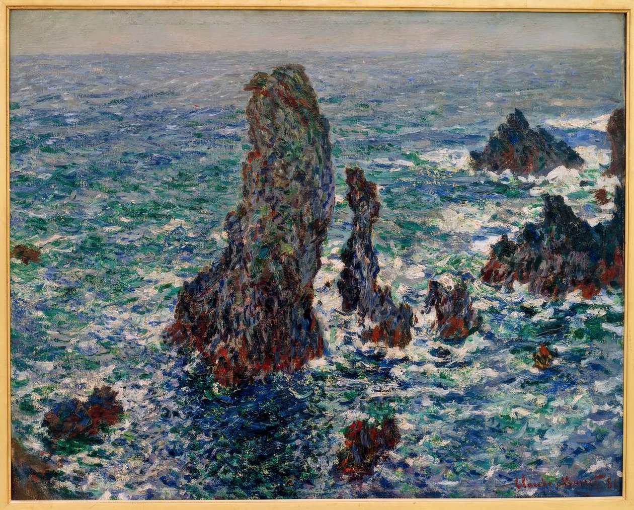 Pirámides de Port-Coton, mar salvaje de Claude Monet