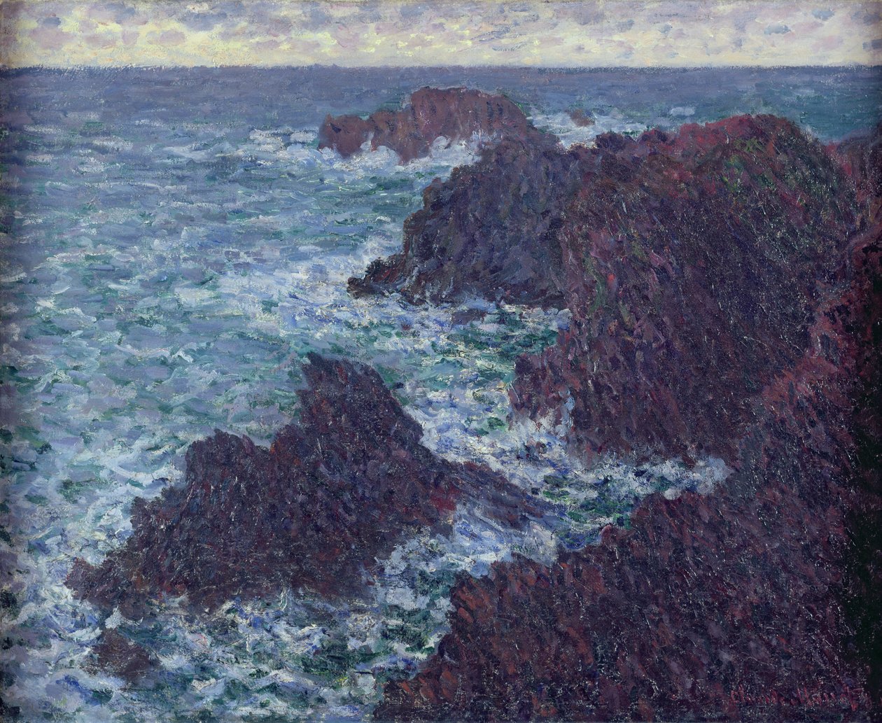 Las rocas en Belle-Ile, la costa salvaje, 1886 de Claude Monet