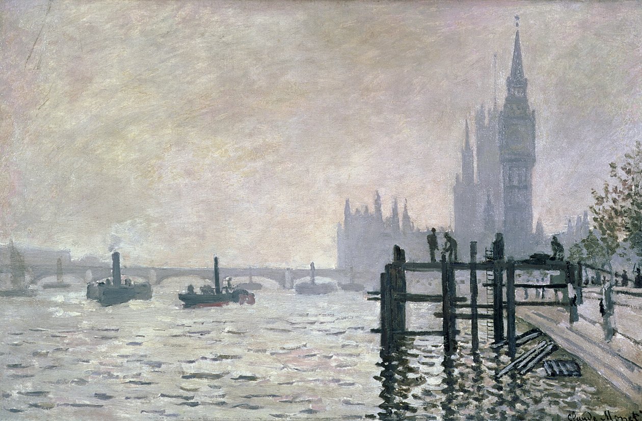 El Támesis debajo de Westminster, 1871 de Claude Monet