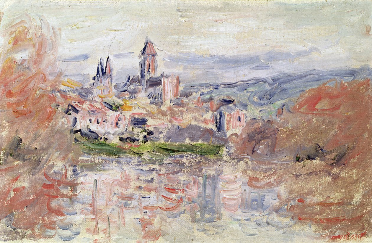 El pueblo de Vetheuil, c.1881 de Claude Monet