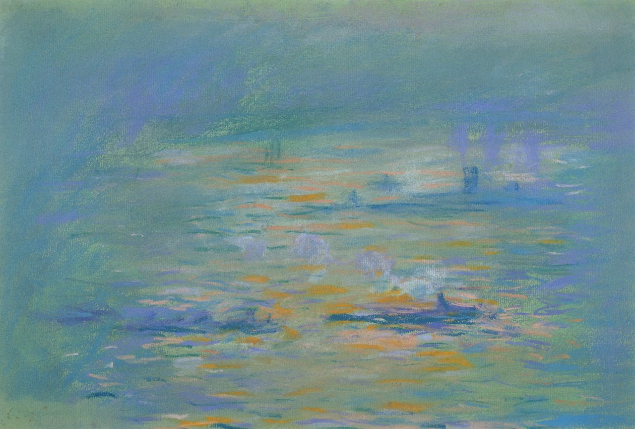 Remolcadores en el río Támesis de Claude Monet