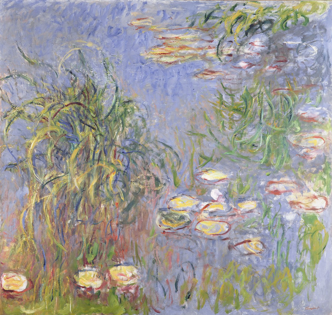 Nenúfares, racimo de hierba, 1914-17 de Claude Monet