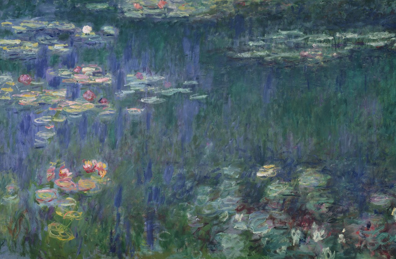 Nenúfares: Reflejos Verdes, 1914-18 (sección izquierda) de Claude Monet