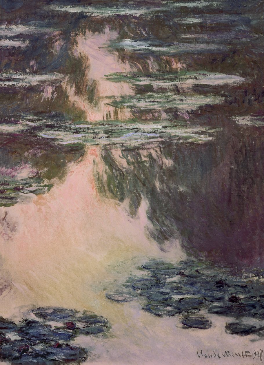 Nenúfares con sauces llorones, 1907 de Claude Monet