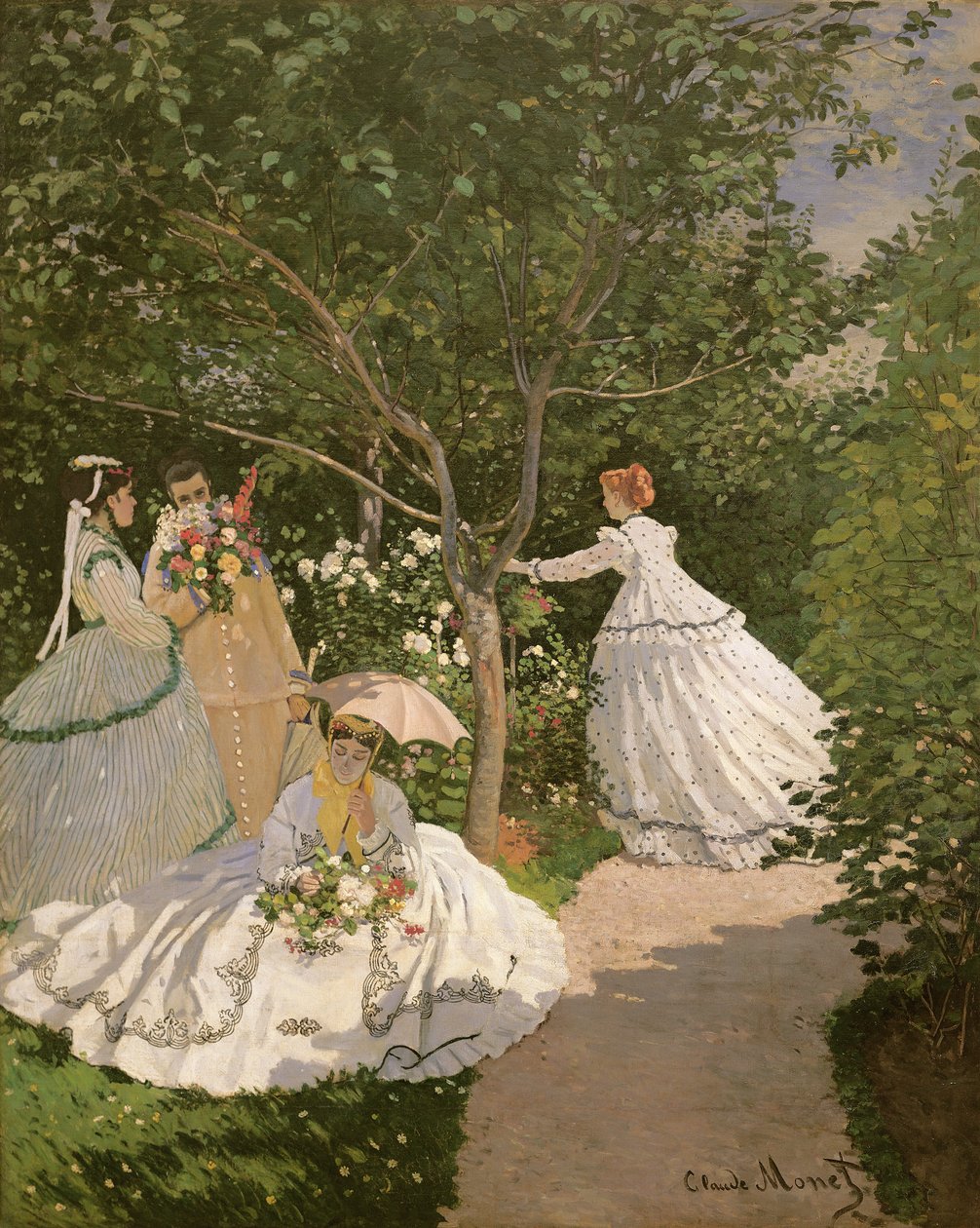 Mujeres en el jardín, 1866 de Claude Monet
