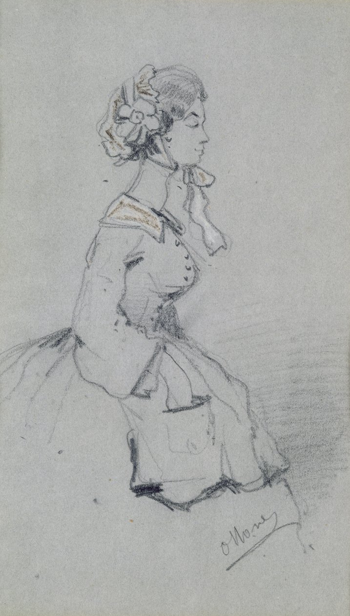 Joven con una cinta, 1857 de Claude Monet