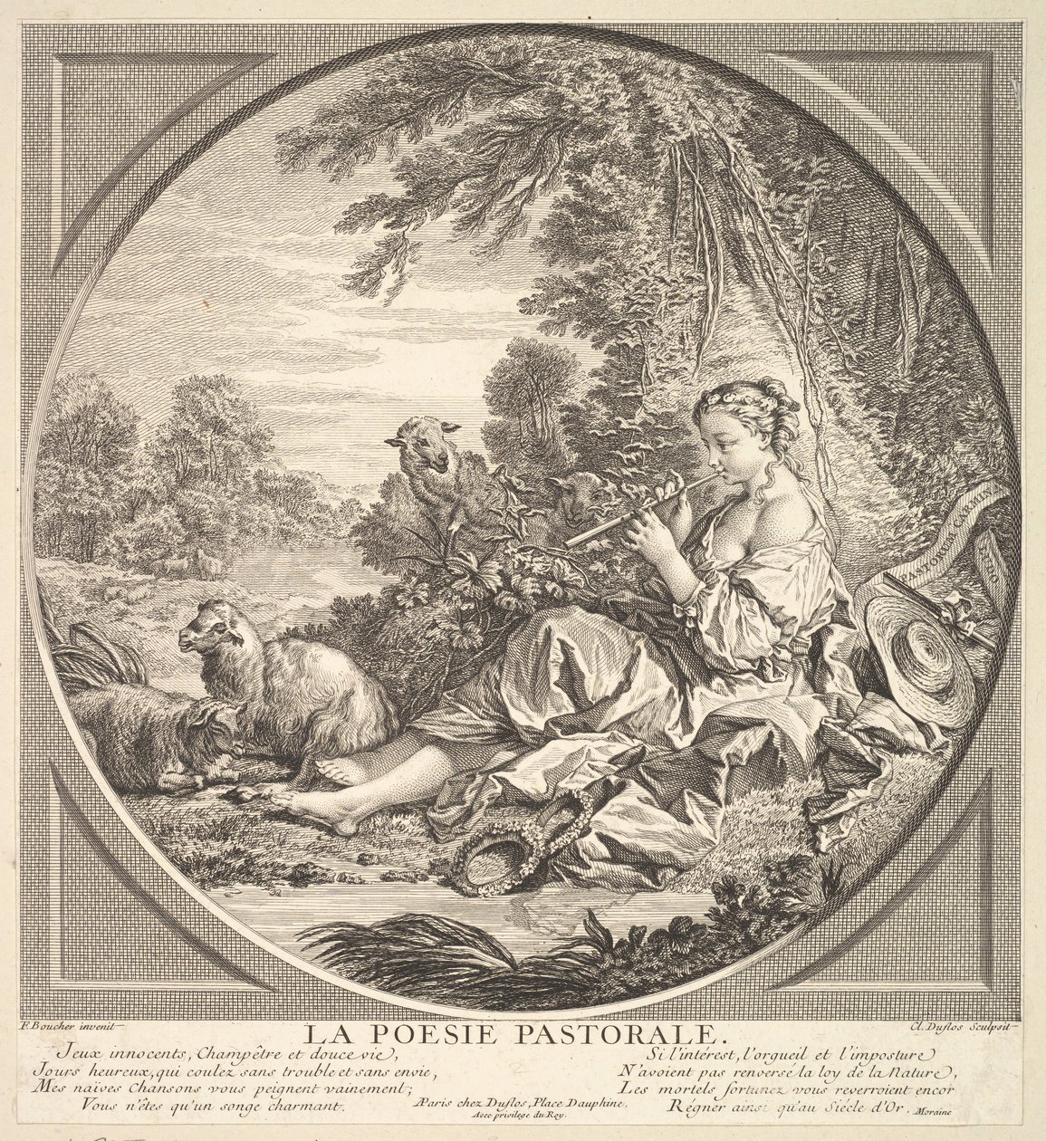 Poesía Pastoral, ca. 1742 de Claude Augustin Duflos