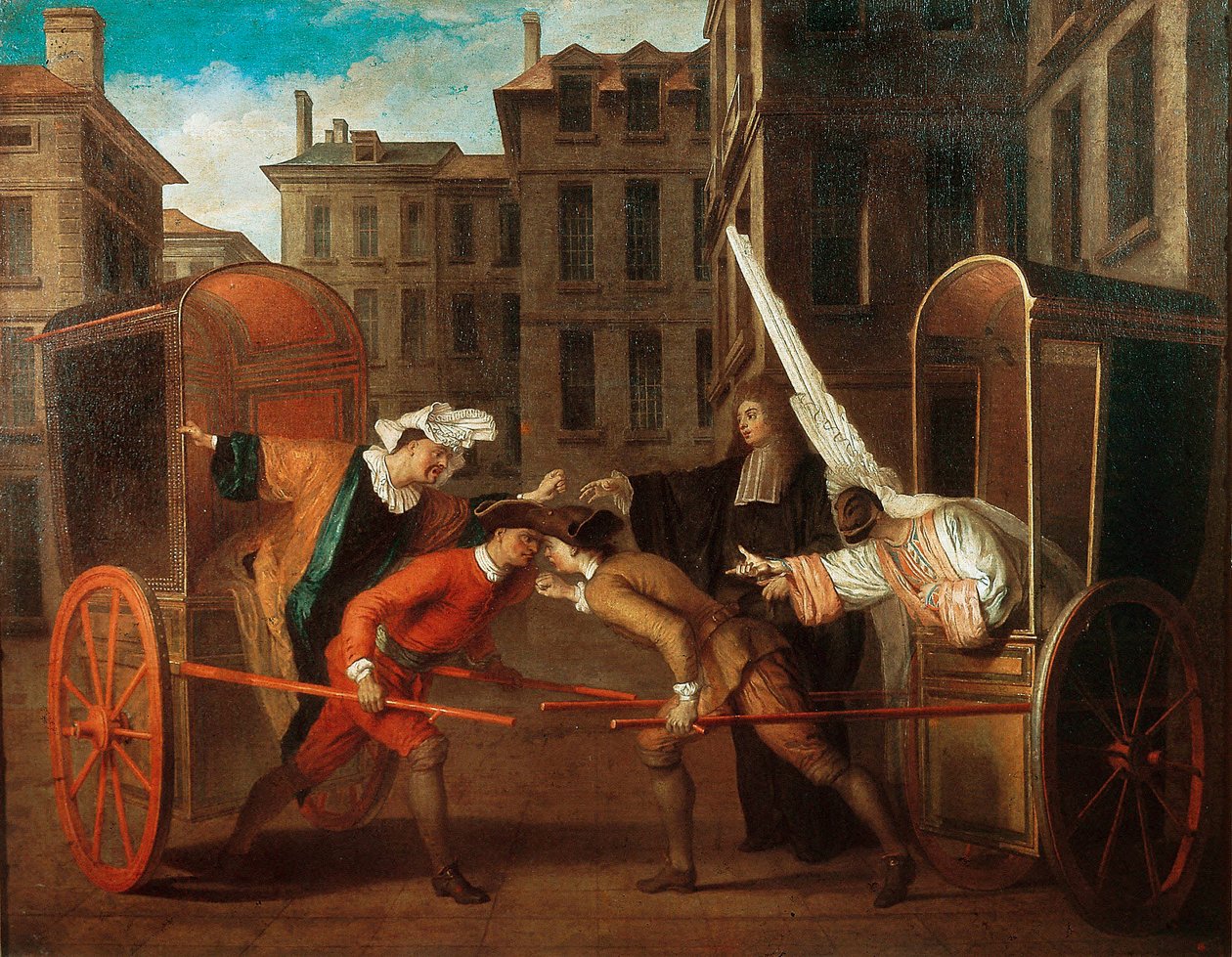 "Los dos carruajes", c.1707 de Claude Gillot