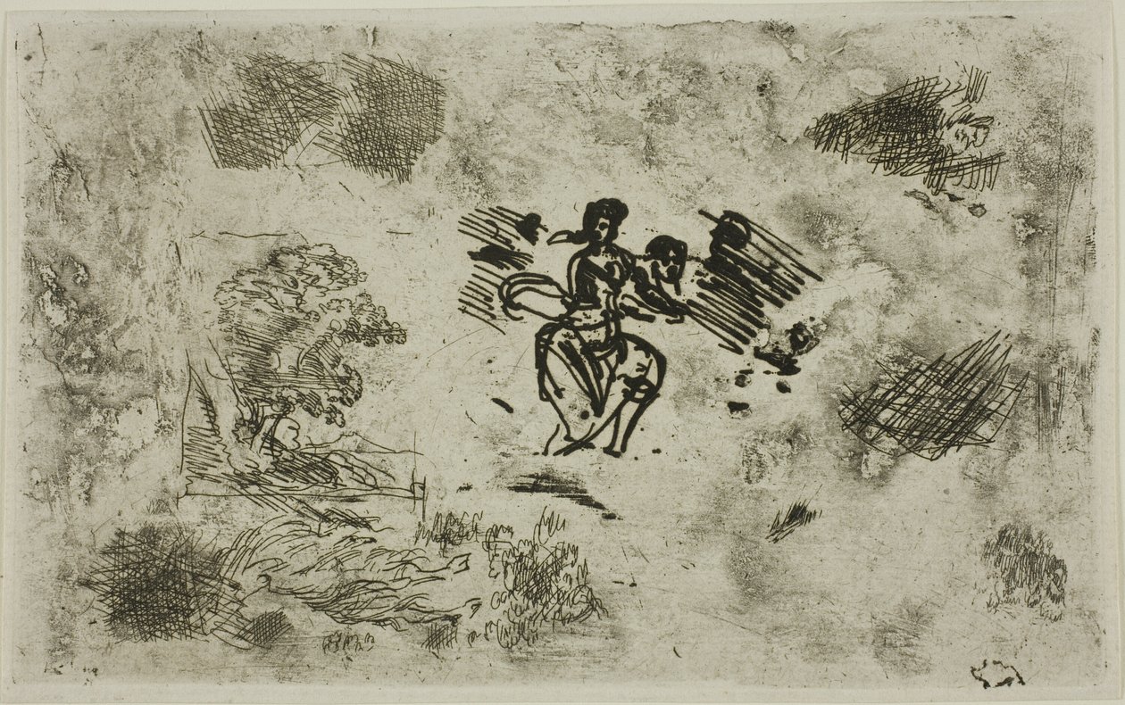 Mujer sentada y otros bocetos de Claude Lorrain
