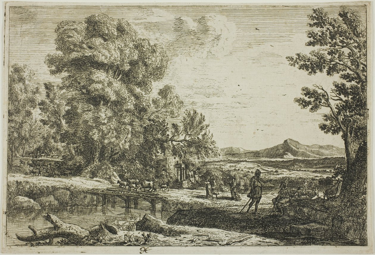 El puente de madera (Rebeca y Eliezer) de Claude Lorrain