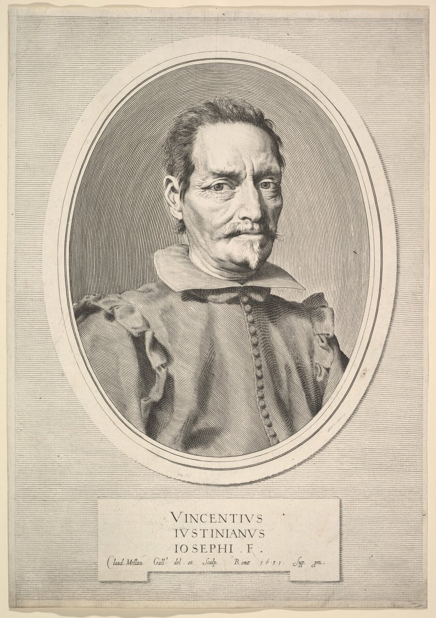 Retrato de Vicenzo Giustiniani, 1631 de Claude Mellan