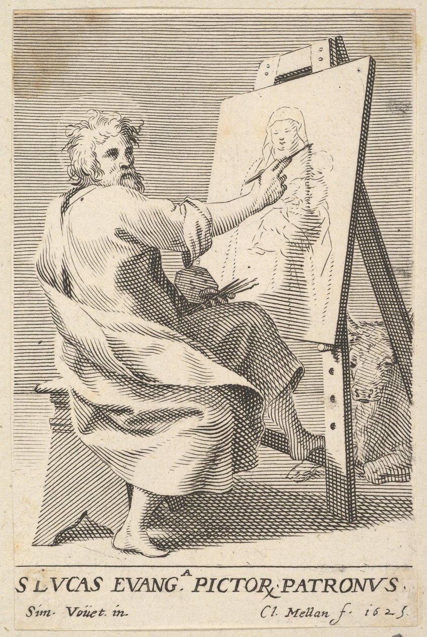 San Lucas pintando a la Virgen, 1625 de Claude Mellan
