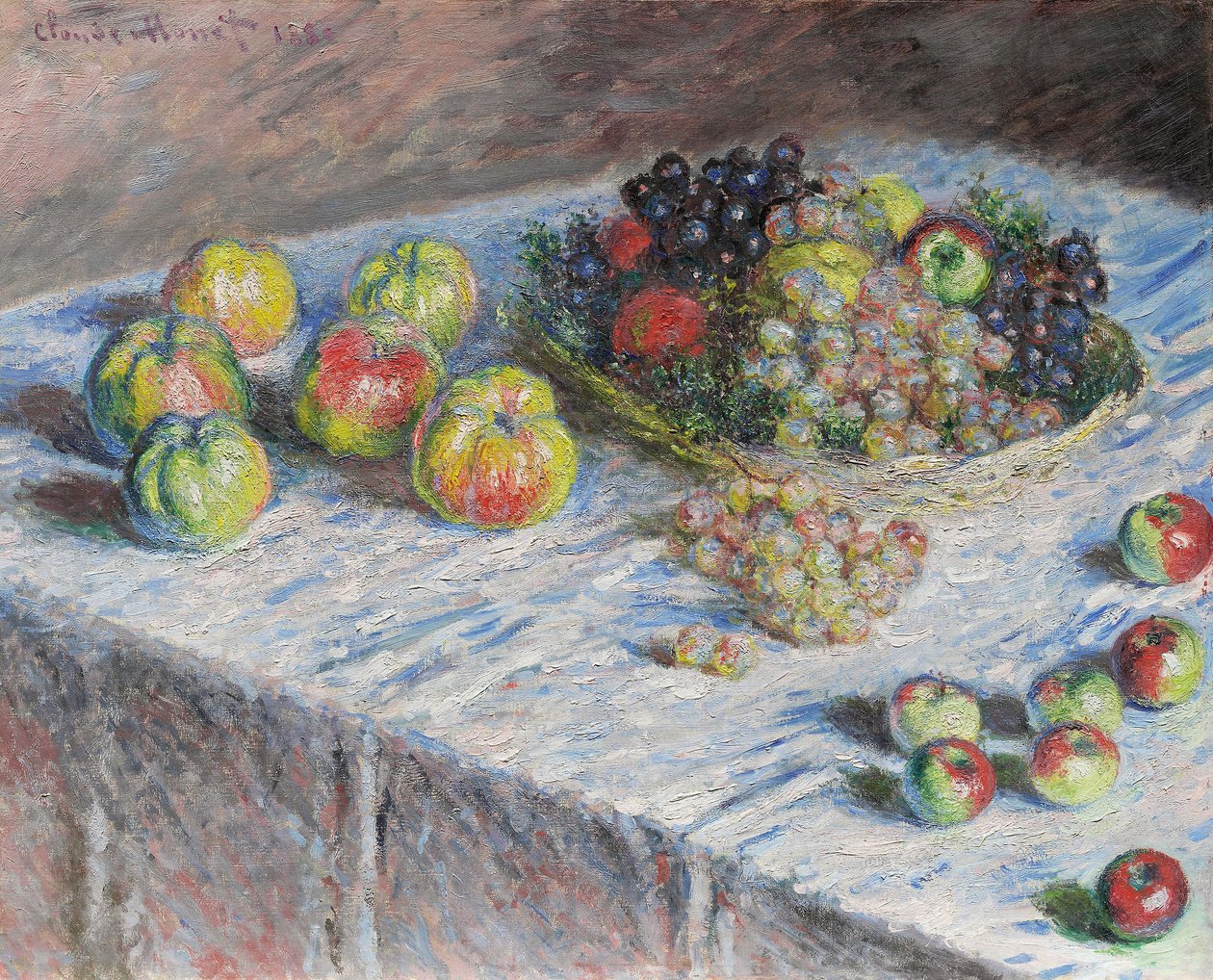 Manzanas y uvas de Claude Monet